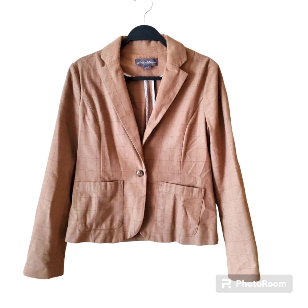 Eddie Bauer Tan Cropped Blazer
